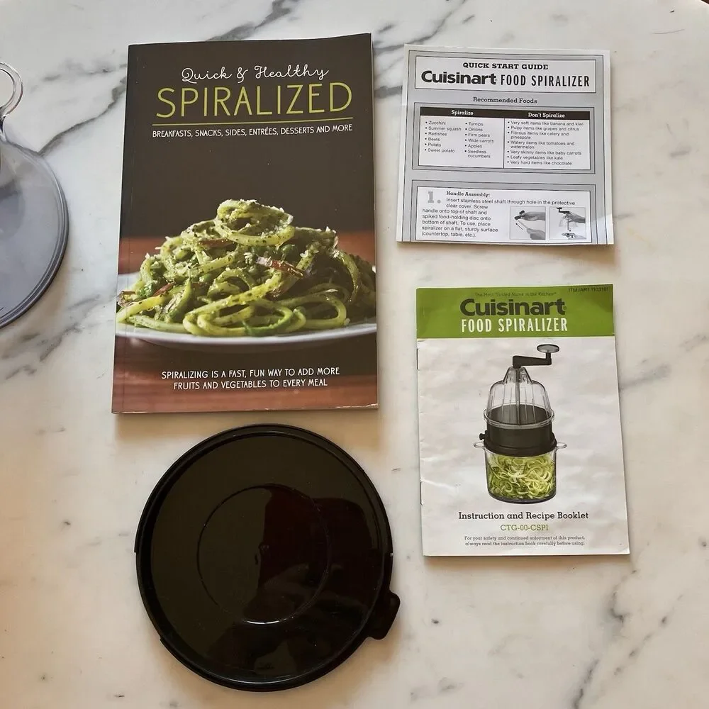 CUISINART Food Spiralizer 4‎ Cup Low Carb Gluten Free Paleo Diets + Cookbook EUC